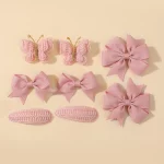 레인보우 활 8 개/대 소녀를위한 뜨개질 나비 헤어 클립 새로운 수제 머리핀 바레트 선물 머리 장식 어린이 헤어 액세서리 - 이미지 6