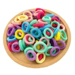 100/200/300/500 PCS 소녀 다채로운 탄성 헤어 밴드 포니 테일 잡아 헤어 타이 고무 밴드 Scrunchie 액세서리 밴드 소녀를위한 - 이미지 4