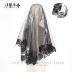 할로윈 웨딩 신부 머리 장식 검은 짧은 레이스 빈티지 사진 소품 유령 신부 여행 촬영 베일 웨딩 액세서리 - 이미지 2