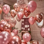 진주 가루 색종이 금속 라텍스 풍선 웨딩 장식 핑크 글로브 새해 생일 파티 베이비 샤워 기념일 장식 - 이미지 4