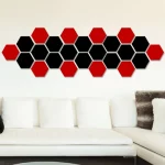 아크릴 3D 거울 장식 벽 스티커, 벽 데칼, 육각형 접착제, 탈착식 미니 거실, 셀프 룸, 침실 아트, 12 개 - 이미지 3