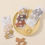 아기 활 6Pcs 아기 소녀를위한 데이지 꽃 헤어 클립 사랑스러운 머리 뱅 사이드 클립 헤어핀 자용 Ins 아이 헤어 액세서리 - 이미지 3
