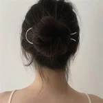 새로운 트렌디 한 간단한 금속 헤어 스틱 기하학 U 모양 포크 머리핀 모자를 쓰고 있죠 액세서리 여성용 데일리웨어 - 이미지 3