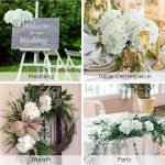 인공 꽃 가짜 실크 수국 신부 꽃다발 웨딩 장식 홈 룸 테이블 액세서리 정원 파티 축제 DIY - 이미지 6