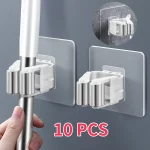 자체 접착 걸레 홀더 빗자루 스탠드 벽걸이 형 걸레 지원 청소 브러시 ​​후크 보관 주최자 욕실 주방 액세서리