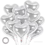 12개 18인치 다양한 색상 하트 모양 포일 풍선, 사랑 풍선, 발렌타인 데이, 생일, 웨딩 파티 장식용 - 이미지 3