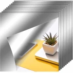 5/12Pcs 거울 벽 스티커 15CM 자기 접착 데칼 DIY 거울 스티커 홈 거실 침실 장식에 대 한 3D 벽 데 칼