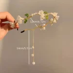 릴리 오브 더 밸리 진주 머리띠, 모리 요정 머리띠, 여름 헤어 액세서리, 패션 헤드기어 - 이미지 2