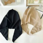 빈티지 천 패브릭 삼각형 헤어 스카프 솔리드 컬러 선 스크린 터번 Hairbands 다기능 Headscarf 헤어 액세서리 - 이미지 3