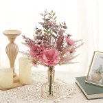 모란 인공 꽃 실크 양귀비 데이지 모란 혼합 시뮬레이션 꽃 꽃다발 홈 테이블 장식 가짜 식물 웨딩 장식 - 이미지 2