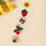 10Pcs 딸기 체리 해바라기 헝겊 클립 아기 귀여운 조합 머리핀 어린이 헤어 액세서리 외부 사진 찍기 - 이미지 3