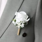 신랑 코사지 인공 브로치, 웨딩 파티 장식, 남녀공용, 단추 구멍 신부 - 이미지 4