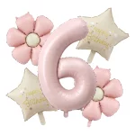 새로운 핑크 데이지 꽃 호일 풍선 Plumeria 공 웨딩 생일 파티 장식 베이비 샤워 사진 소품, 32 인치 핑크 번호 - 이미지 6