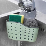 주방 싱크 선반 주최자 더블 레이어 교수형 비누 스폰지 보관 홀더 액세서리 실리콘 배수 랙 바구니 용품 - 이미지 2