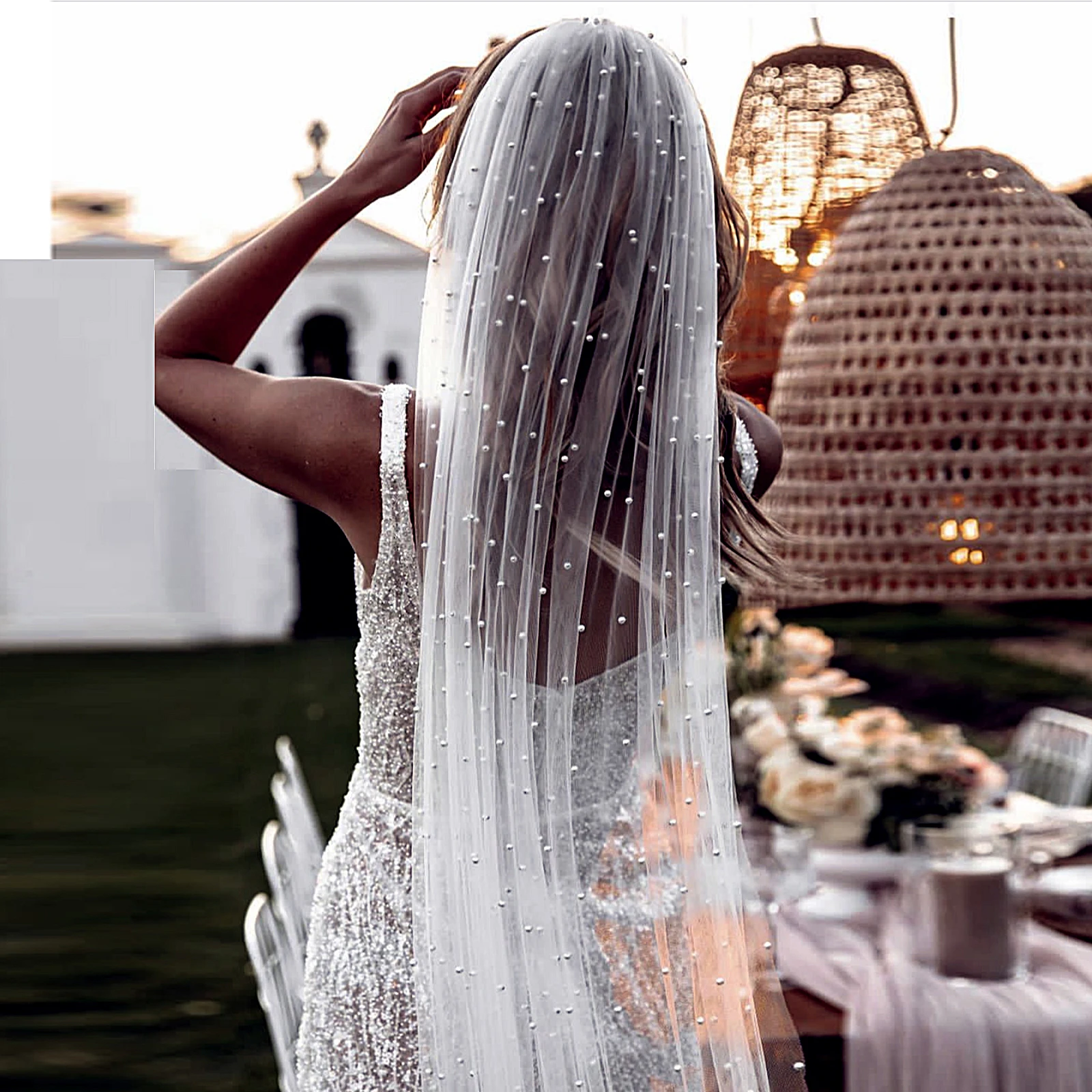 신부 진주를위한 짧은 웨딩 베일 빗 소프트 Tulle 웨딩 액세서리와 파란색 신부 베일 신부 G05를위한 뜨거운 판매 선물