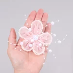 2Pcs 쉬폰 꽃 진주 헤어 클립 우아한 꽃 머리핀 달콤한 요정 자용 여자 여자 한국어 스타일 머리 장식 액세서리 - 이미지 6