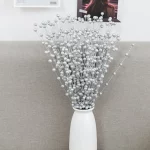 크리스마스 베리 지점 인공 꽃 거품 황금 은색 반짝이 크리스마스 야외 홈 웨딩 부케 장식 화환 공예 - 이미지 3