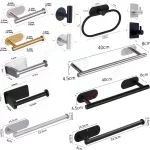 접착제 화장실 종이 홀더 벽 마운트 욕실 주방 실버 골드 블랙 타월 스토리지 스탠드 스테인레스 스틸 티슈 랙 롤 디스펜서 걸이 주최자 금속 후크 - 이미지 5