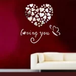 1 세트 사랑 심장 아크릴 벽 스티커 DIY 3D 거울 벽 스티커 거실 침실 배경 벽 웨딩 장식 - 이미지 3