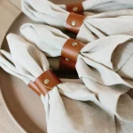 6/12/24PCS 냅킨 링 빈티지 농가 스타일 결혼식 연회 파티 가죽 냅킨 링