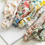 여성용 꽃 터번 삼각형 헤어 스카프, 신축성 꽃 머리띠, 반다나 목가적인 빈티지 히잡 헤어 액세서리, 신제품 - 이미지 3