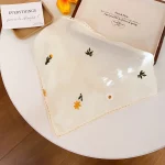 레이스 삼각형 헤어 스카프, 할로우 니트 꽃 머리띠, 헤어 타이 밴드, 개성 있는 여성용 헤드워프 헤어 액세서리 - 이미지 4