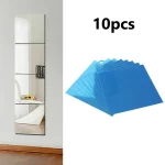 자기 접착식 사각 거울 벽 스티커, 아크릴 스티커, DIY 홈 침실 장식, 10x10cm