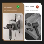 헤어 드라이어 거치대 벽걸이 헤어 스트레이트너, 헤어 스탠드, 욕실 정리함 선반, 욕실 정리정돈 선반, 1 개 - 이미지 3