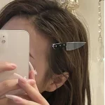 여성용 기묘한 칼 헤어 클립, 재미있는 머리핀, 소녀 머리핀, 펑크 머리핀, 머리 장식, y2k 액세서리, 신제품 - 이미지 3