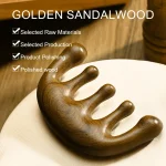 1pc 나무 두피 마사지 샌들우드 와이드 치아 빗 나무 마사지 빗 & 샌들우드 빗 고급스러운 헤어 케어 - 이미지 4