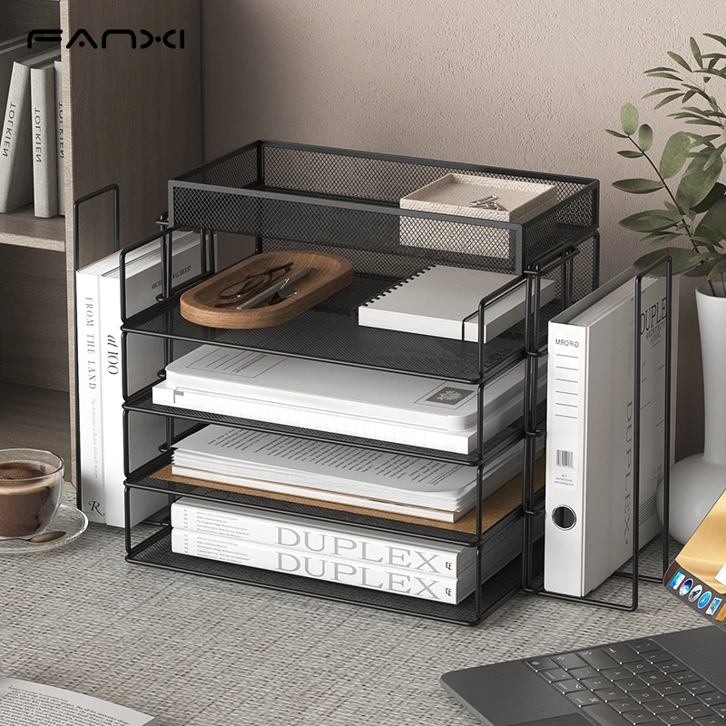 금속 책상 주최자 쌓을 수있는 종이 트레이 책상 용 종이 파일 주최자 메쉬 쌓을 수있는 종이 트레이 학교 용 데스크탑 문서