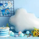 6 팩 라이트 블루 화이트 구름 알루미늄 호일 풍선 풍선 웨딩 생일 여름 테마 파티 장식 풍선 - 이미지 4