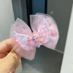 냉동 엘사 공주 머리 머리핀 머리 장식 어린이 헤어 클립 측면 깨진 헤어 클립 소녀 만화 엘사 머리 - 이미지 2