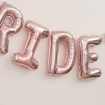 9pcs 웨딩 신부 로즈 골드 웨딩 신부 편지 알루미늄 풍선 - 이미지 4