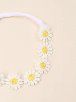 아기용 데이지 머리띠, 우아한 꽃 탄성 머리띠, 용수철 여아 헤어밴드, 어린이 아기 헤어 액세서리 머리띠, 1 개 - 이미지 4