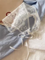 1 Pcs 1950 년대 레트로 레이스 스카프 삼각형 목 스카프 수 놓은 레이스 랩 헤어 랩, 여자를위한 꽃 크로 셰 뜨개질 머리 Bandanas 여자