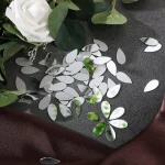 100pcs 미니 눈물 모양 거울 스티커 아크릴 원형 공예 거울 자기 접착 모자이크 타일 DIY 아트 벽 문 홈 장식 - 이미지 5