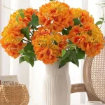 인공 꽃 가짜 실크 수국 신부 꽃다발 웨딩 장식 홈 룸 테이블 액세서리 정원 파티 축제 DIY - 이미지 3