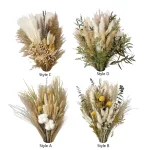 침실 책상 꽃꽂이를 위한 천연 말린 꽃 꽃다발 장식 - 이미지 3