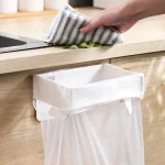 접이식 쓰레기 봉투 홀더 벽걸이 형 주방 쓰레기 봉투 주최자 교수형 비닐 봉투 필름 보관함 컨테이너 디스펜서 - 이미지 5