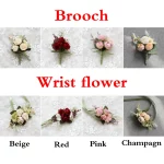 실크 인공 꽃 파티 웨딩 장식, 신랑 신부 들러리 나비 디자인, 손목 꽃, 손 꽃, 신제품 - 이미지 6