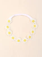 아기용 데이지 머리띠, 우아한 꽃 탄성 머리띠, 용수철 여아 헤어밴드, 어린이 아기 헤어 액세서리 머리띠, 1 개 - 이미지 5