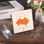 50-1Pcs 아크릴 디스플레이 스탠드 투명 삼각형 기념 동전 시계 카드 홀더 디스플레이 랙 전시회 홈 장식 - 이미지 2