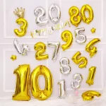 16/32/40 인치 디지털 호일 풍선 로즈 골드 실버 그라디언트 번호 0-9 생일 파티 웨딩 장식 베이비 샤워 글로브 - 이미지 4