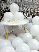 50개의 빨간 풍선 빨간색 라텍스 풍선 5개의 리본, 생일 졸업 발렌타인 데이 크리스마스 웨딩 파티 장식 - 이미지 5