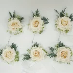 1/6PCS 로즈 웨딩 샴페인 손목 코사지 및 Boutonniere 세트 ForBride 신부 들러리 남자 신랑 로즈 웨딩 꽃 액세서리 - 이미지 4