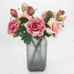 5PCS 리얼 터치 장미 꽃 신부 웨딩 부케 인공 실크 로즈 결혼 용품 DIY 홈 웨딩 파티 꽃 장식 - 이미지 2