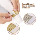 100/50pcs 라인 석 냅킨 링 블링 장식 결혼식 저녁 우아한 골드 은색 냅킨 링 홀더 파티 용품 - 이미지 6