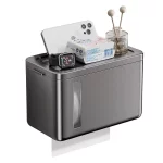 마운트 화장실 티슈 상자 펀칭 라이트 없음 럭셔리 스토리지 랙 욕실 방수 롤 종이 상자 벽 화장실 스토리지 랙 - 이미지 4