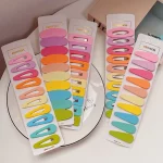 10 개/대 다채로운 BB 클립 캔디 컬러 달콤한 기하학 헤어 클립 여자 머리 장식 머리핀 자용 헤어 액세서리 - 이미지 2